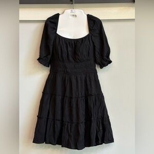 Trixxi Black Ruched Waist tier dress size Medium